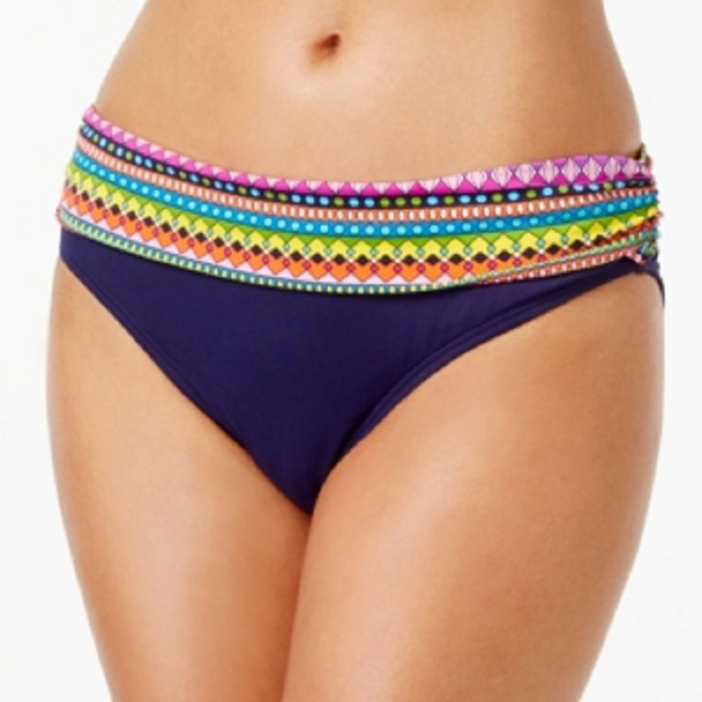 Anne Cole Women's XS Foldover-Waist Bikini Bottom Swimsuit Retail $54.00